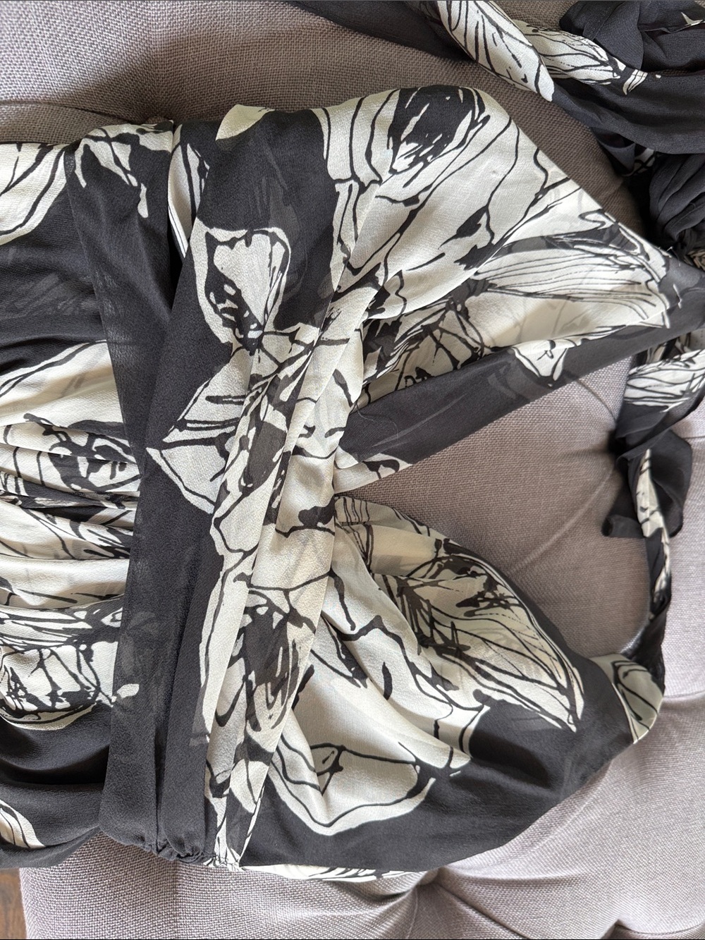 Charcoal Gray & White Floral Halter Maxi Dress - Picture 12 of 15